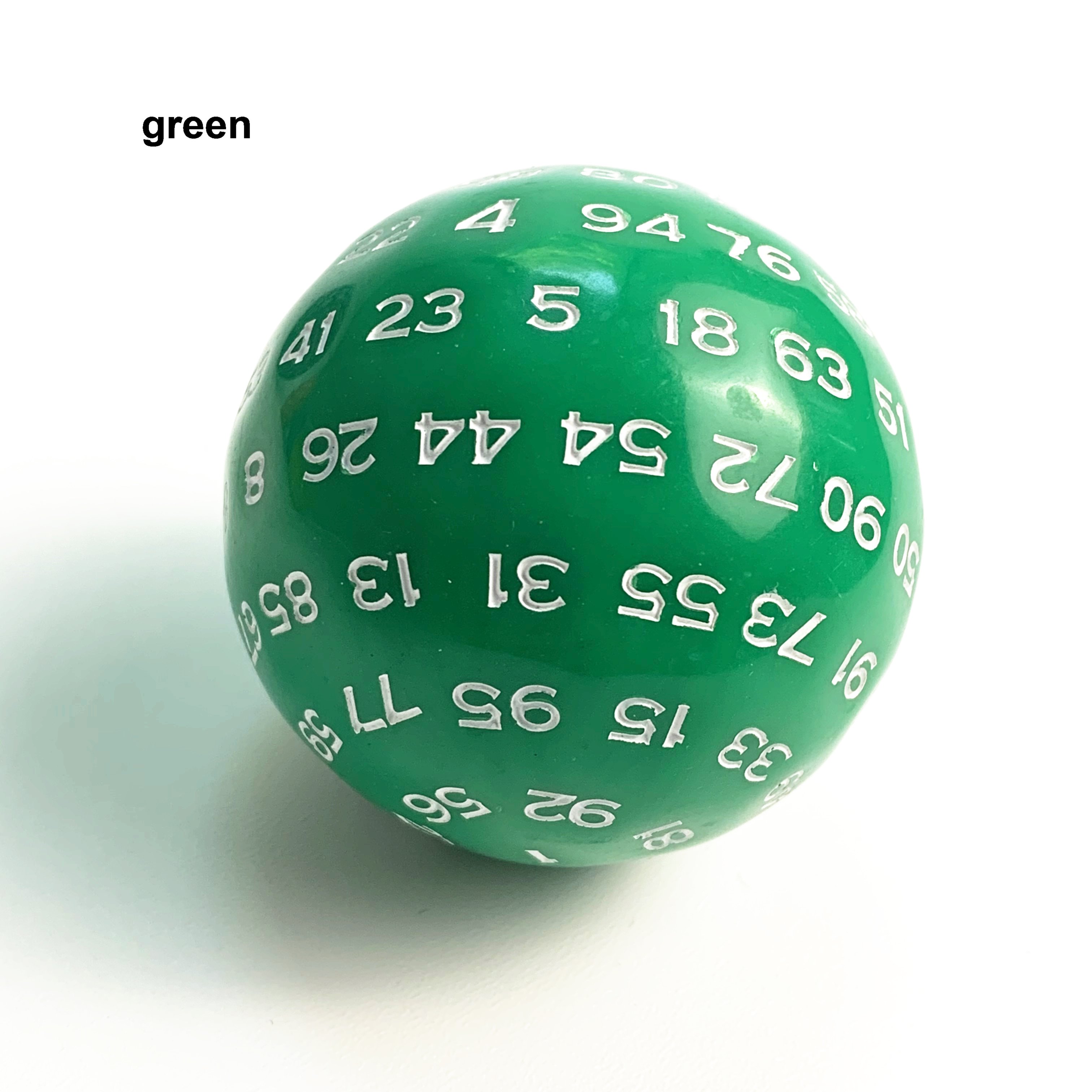 100 sides sided faces dnd rpg red blue green purple yellow colors 1-100 D100 Plastic Spherical ball dice