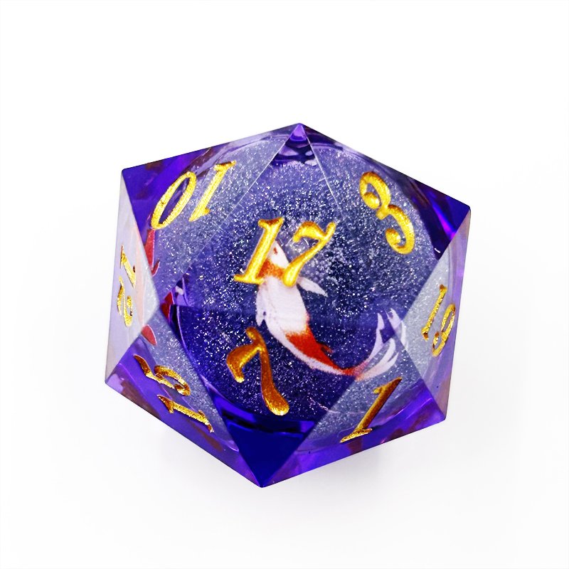 Custom Logo Polyhedral Resin Dice Set for DND RPG Dragon and Dungeon enthusiasts Liquid Core with Sharp Edge