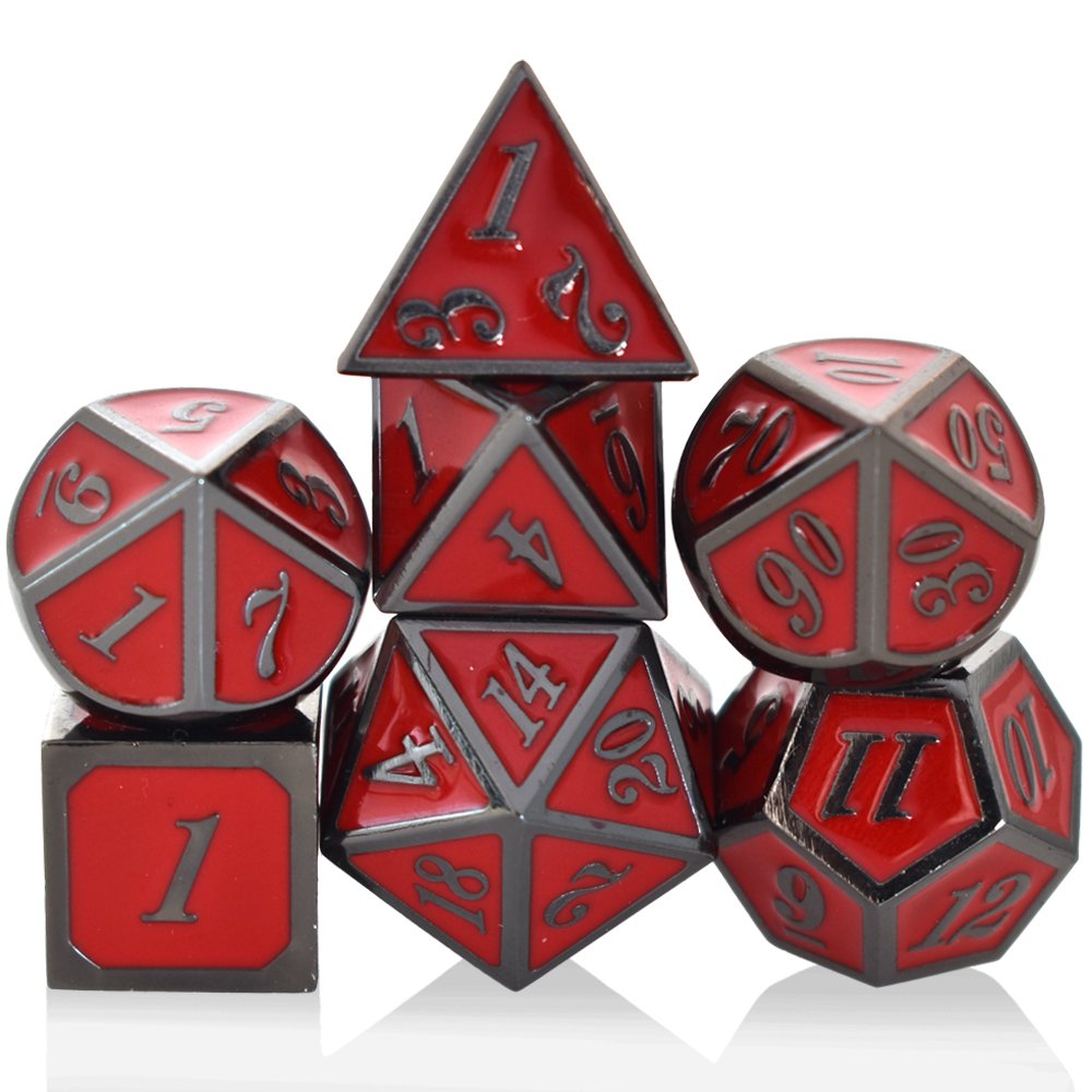 Factory high quality metal polyhedral dice colorful metal dice set