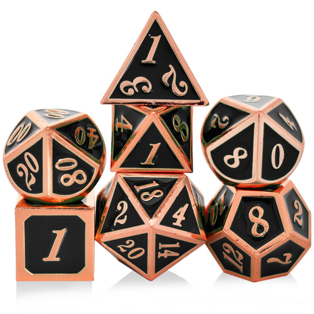 Factory high quality metal polyhedral dice colorful metal dice set