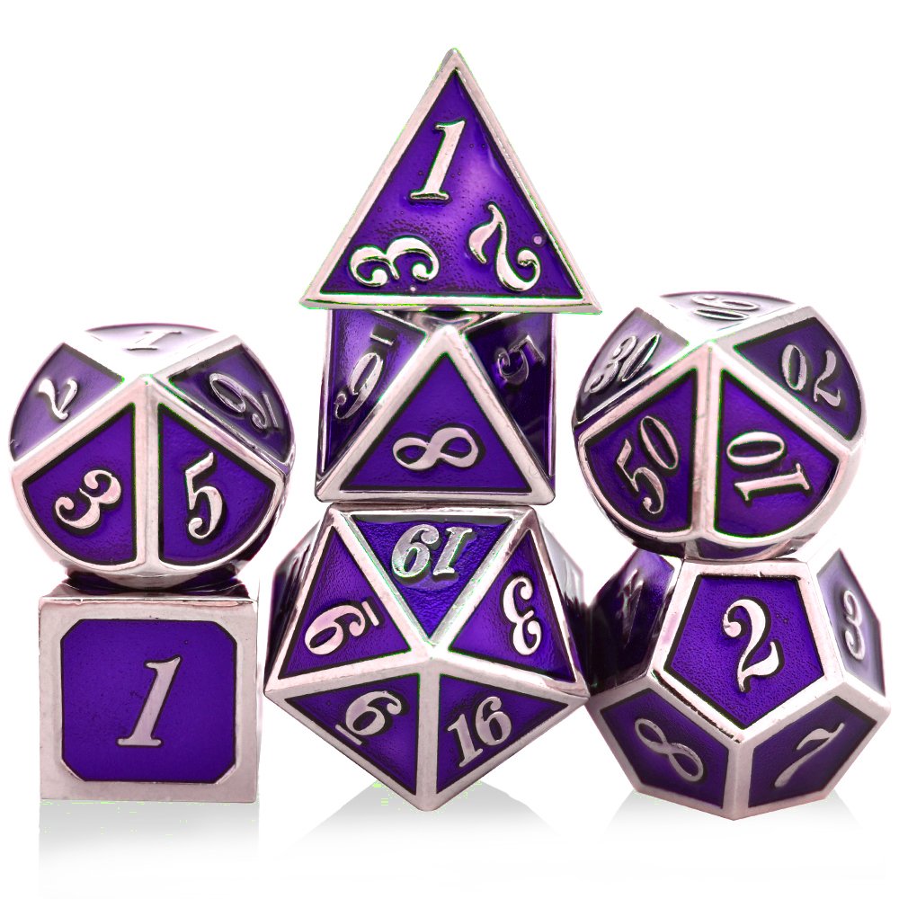 Factory high quality metal polyhedral dice colorful metal dice set