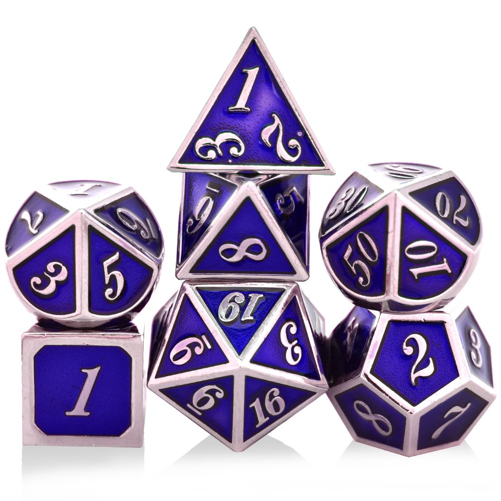 Factory high quality metal polyhedral dice colorful metal dice set