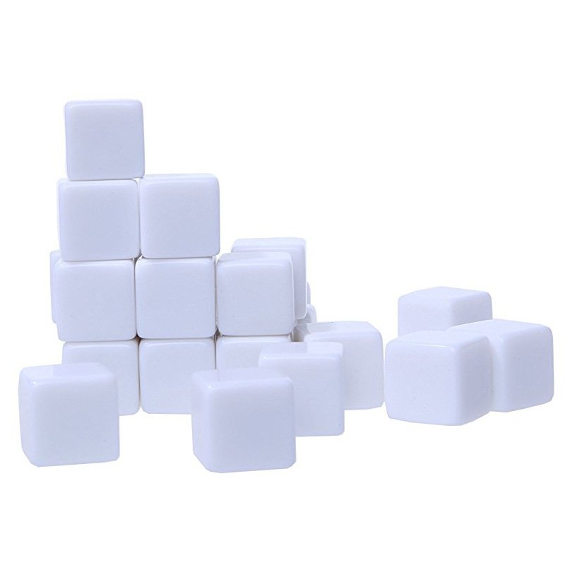 25mm 6 sided DIY plastic acrylic blank custom cubes dice blank teaching aids for children square corner learning model