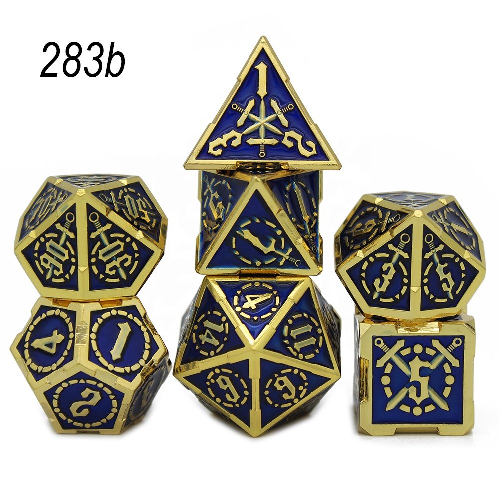 Super September Metal Dice Set,7 PCS Metallic Role-playing DND Game D&D Dice with Free Metal Case for D&D Game Role Playing