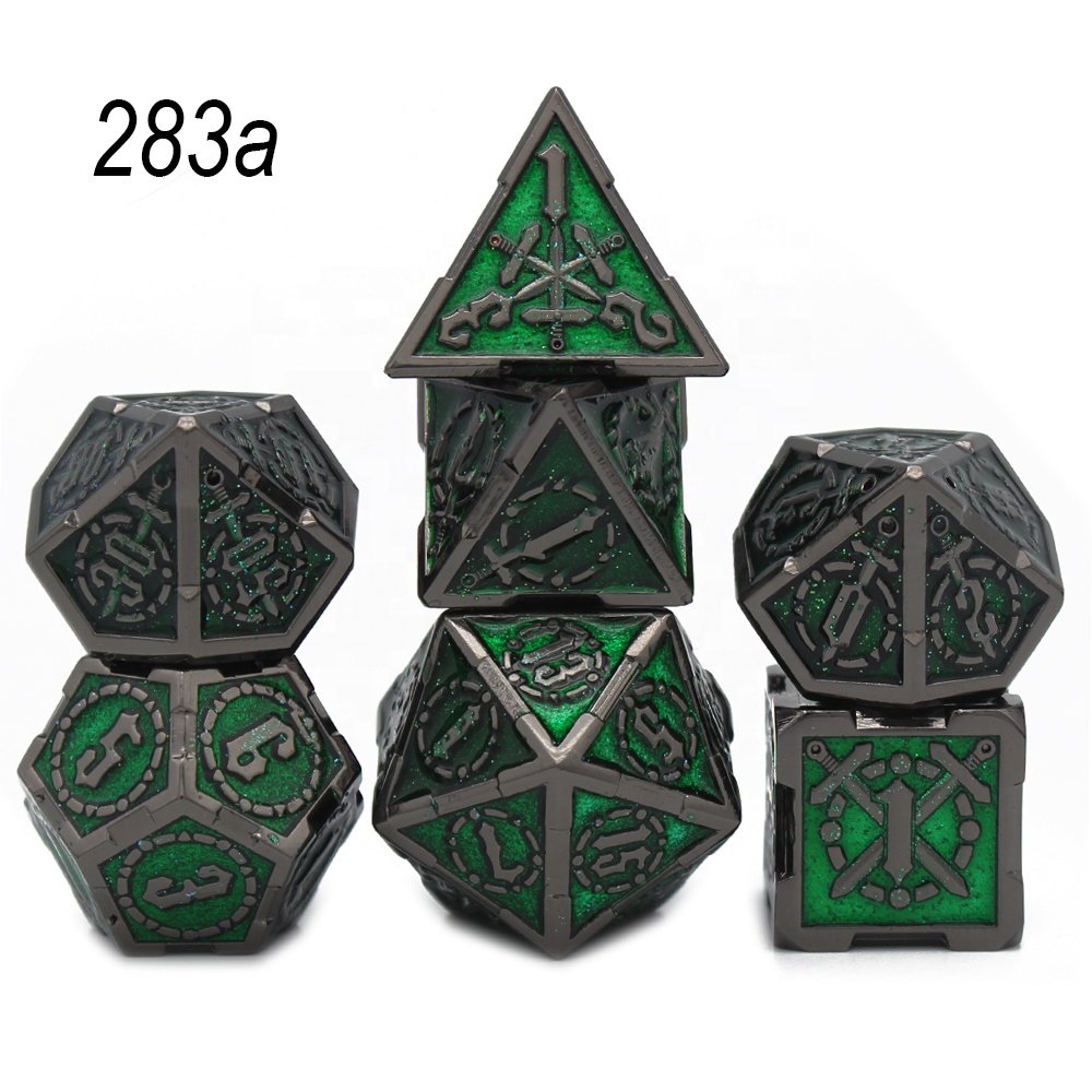 Super September Metal Dice Set,7 PCS Metallic Role-playing DND Game D&D Dice with Free Metal Case for D&D Game Role Playing