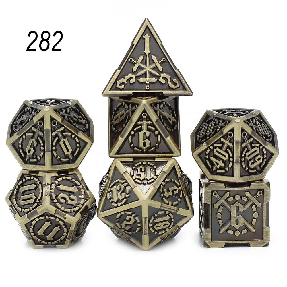 Super September Metal Dice Set,7 PCS Metallic Role-playing DND Game D&D Dice with Free Metal Case for D&D Game Role Playing