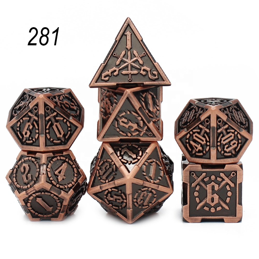 Super September Metal Dice Set,7 PCS Metallic Role-playing DND Game D&D Dice with Free Metal Case for D&D Game Role Playing