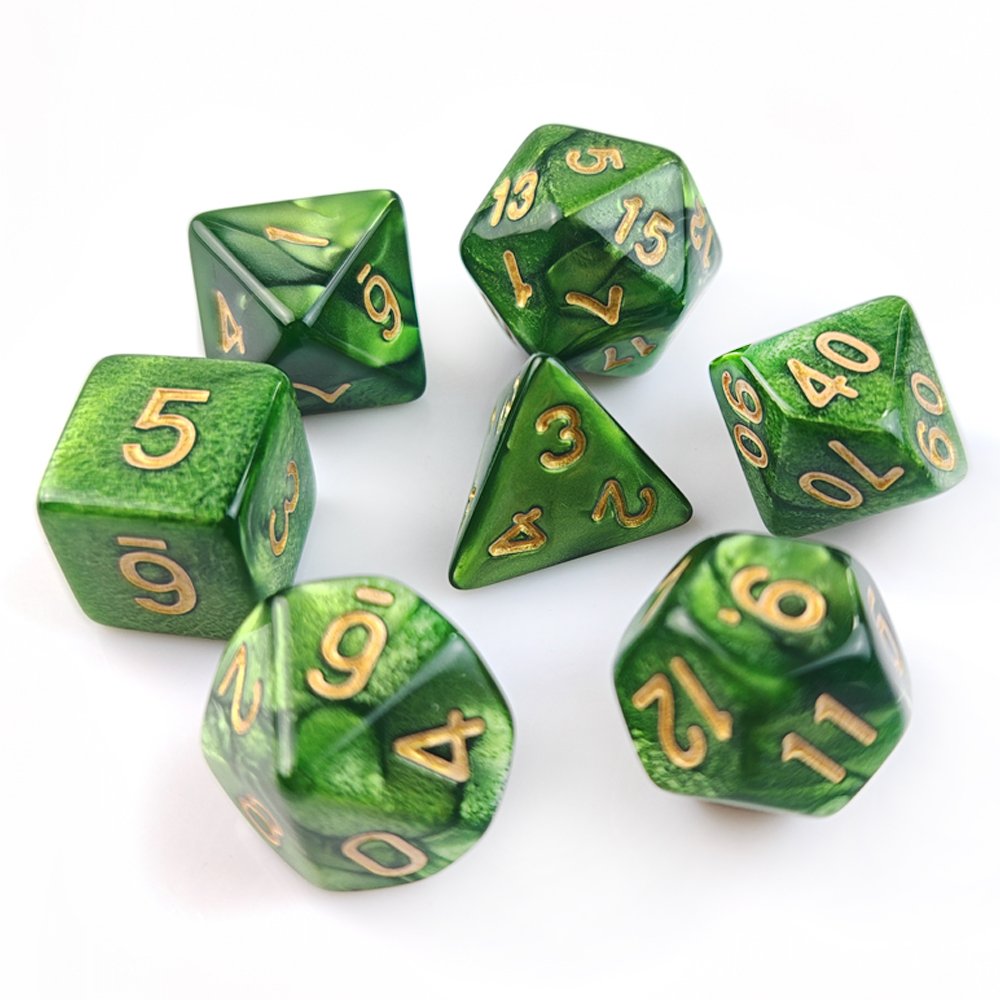 10 Popular Acrylic Marble 7pcs/set Polyhedral Dice Set for Dungeons and Dragons DND RPG Board Games