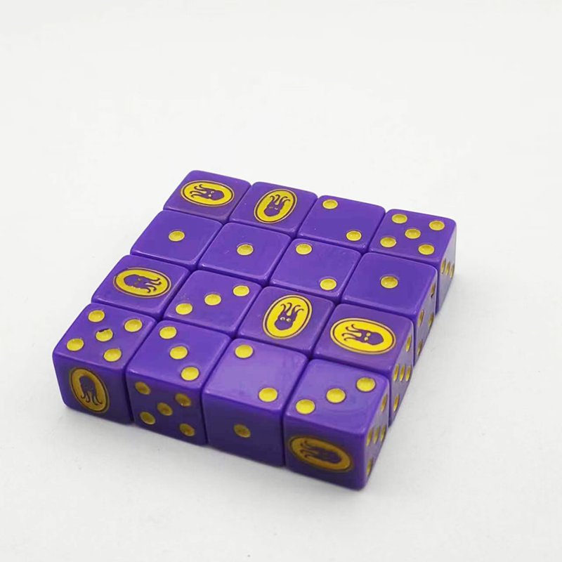 Factory Wholesale Customized Board Game Acrylic Engrave 16mm D6 Polyhedral Casino Dice Set Plastic Resin Adult Dice Games