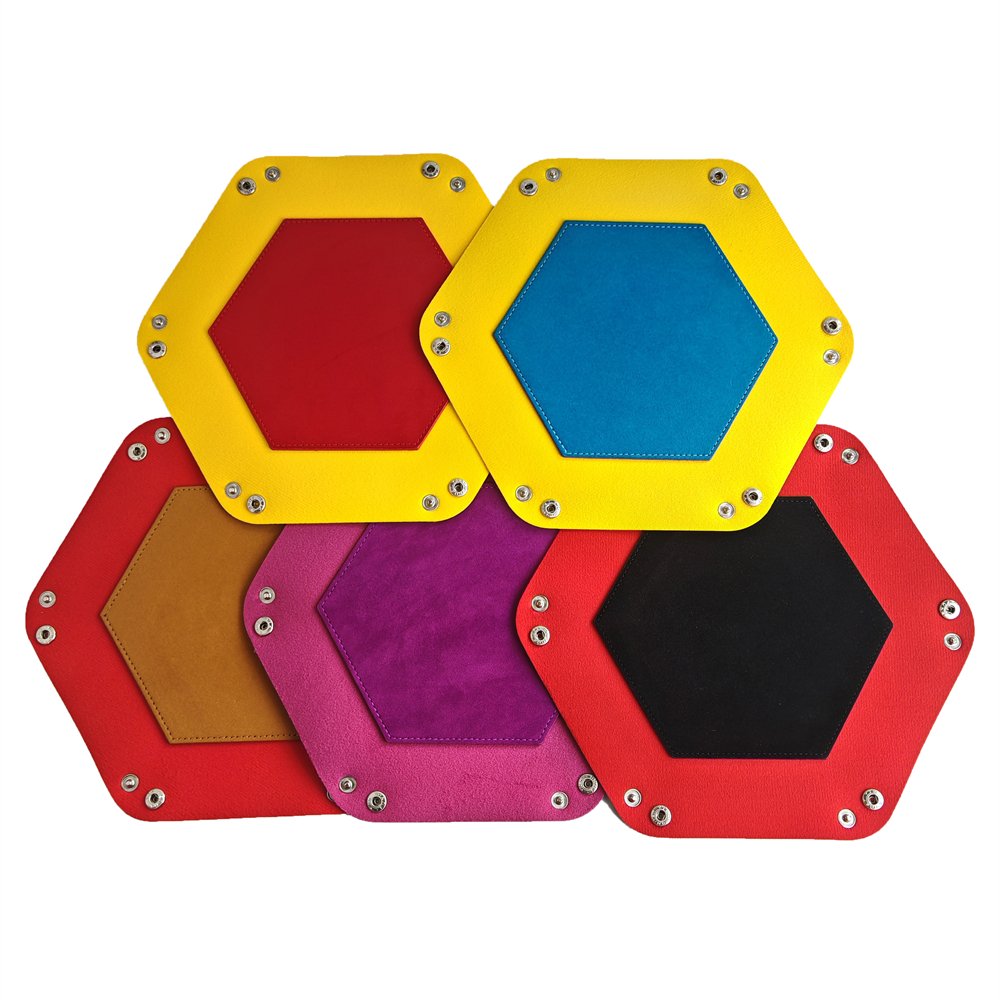 Multicolor Custom Logo PU Leather Jewelry Folding Storage Case Dice Tray Cup Foldable Velvet DND RPG Dice Tray