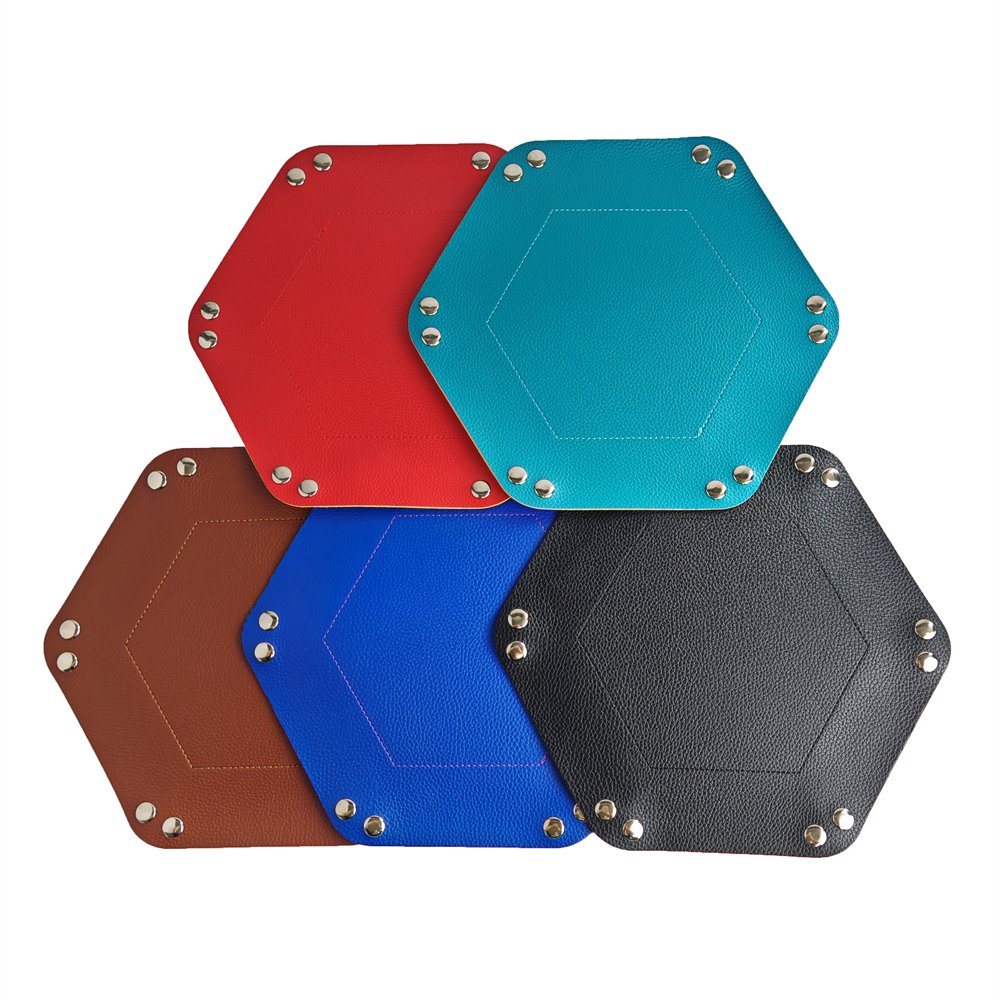 Multicolor Custom Logo PU Leather Jewelry Folding Storage Case Dice Tray Cup Foldable Velvet DND RPG Dice Tray