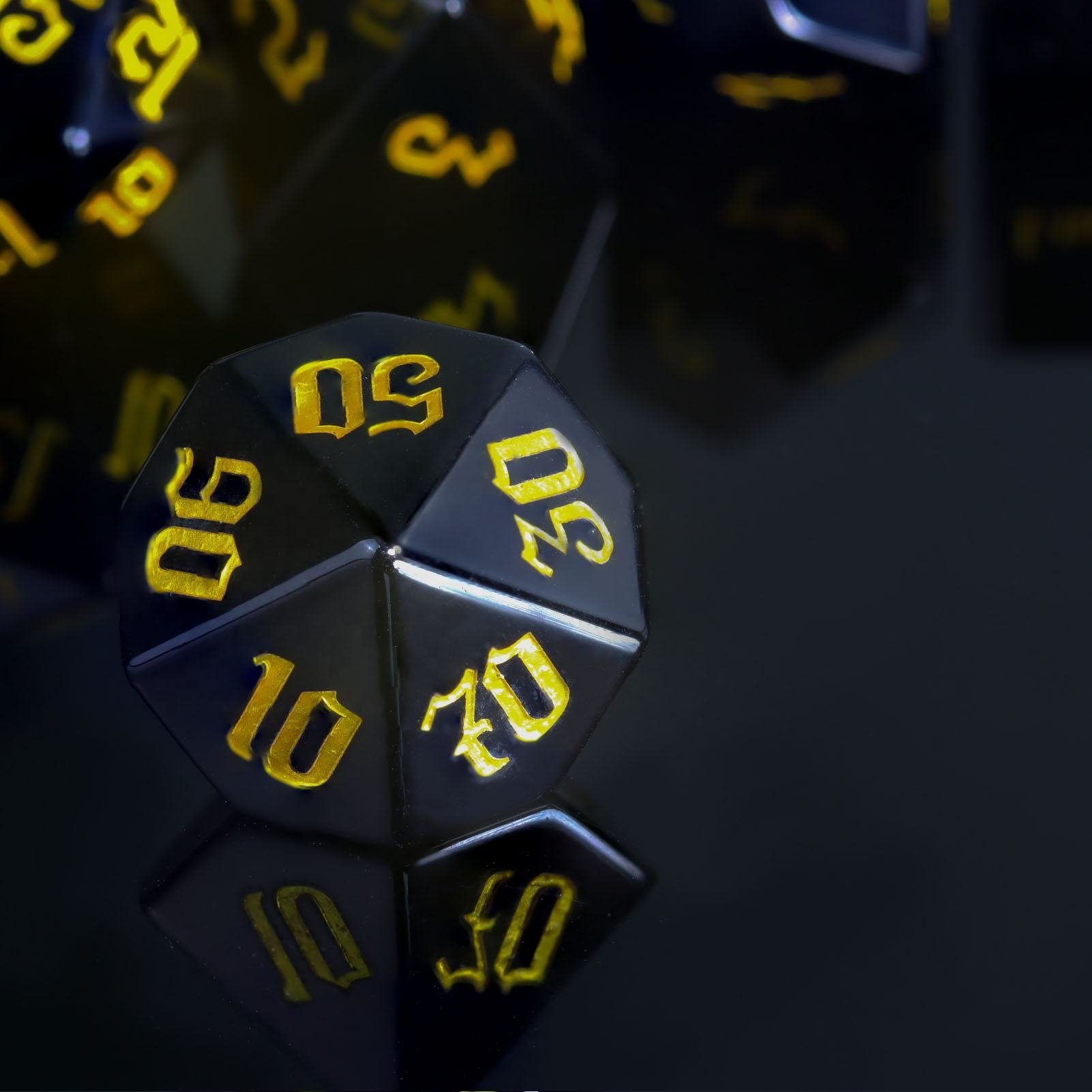 Custom Engraved Multi Bulk Colored 16MM 20MM Polyhedral Gem Stone Gemstone DND Gold Number RPG Obsidian Dice