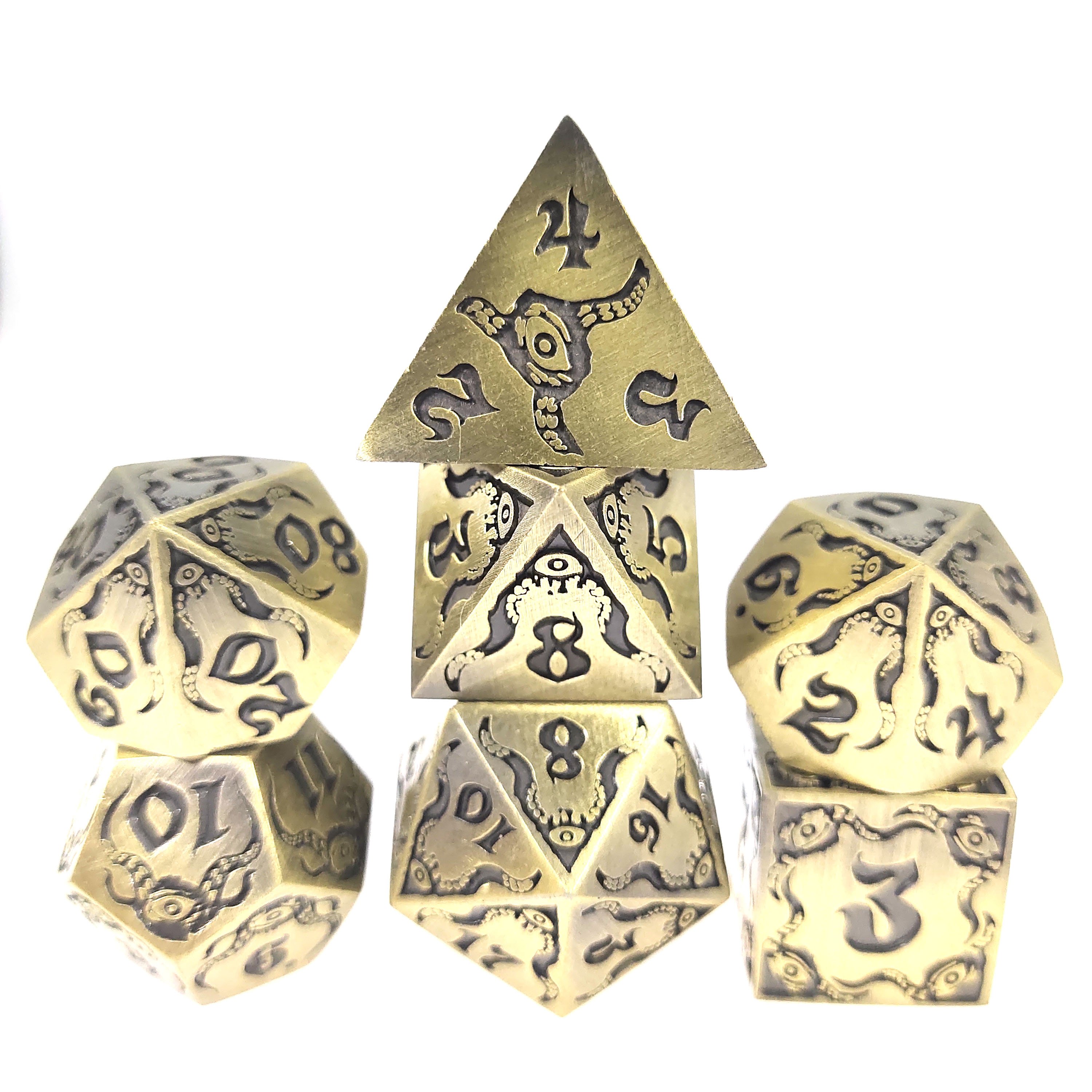 Dnd & Rpg & Mtg Bulk Dice Wholesale Dice Table Game Accessories Custom Polyhedral Metal Dice Set With Numbers