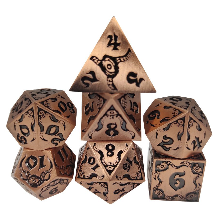 Dnd & Rpg & Mtg Bulk Dice Wholesale Dice Table Game Accessories Custom Polyhedral Metal Dice Set With Numbers