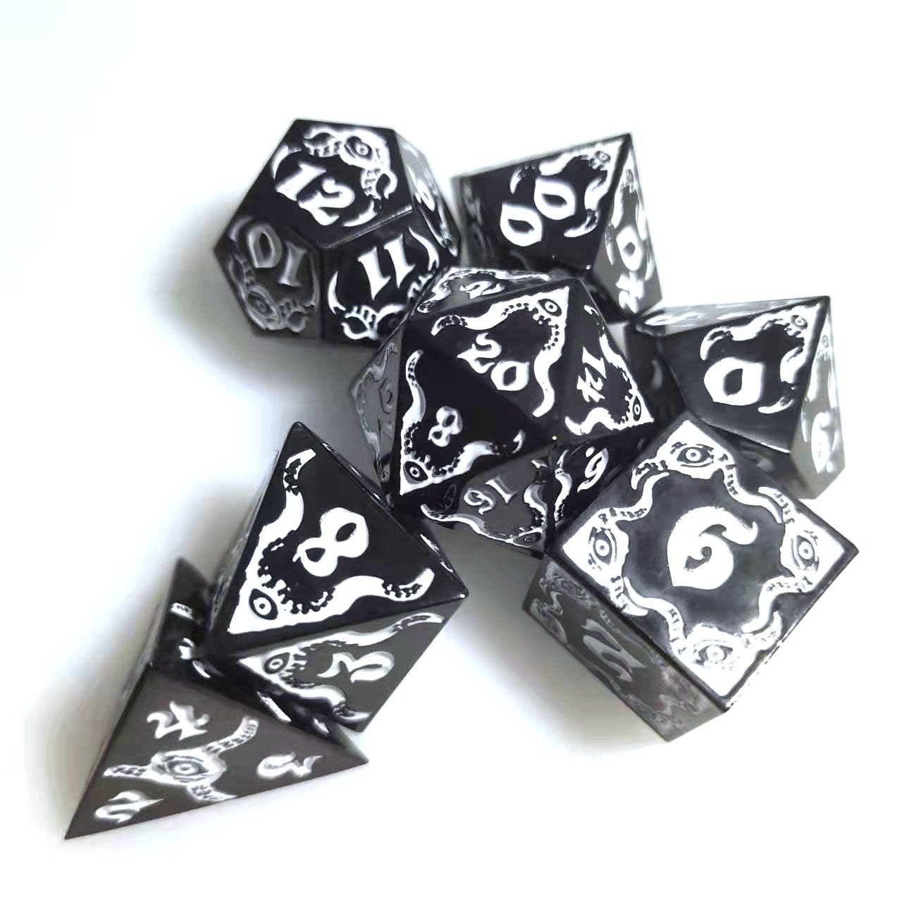 Dnd & Rpg & Mtg Bulk Dice Wholesale Dice Table Game Accessories Custom Polyhedral Metal Dice Set With Numbers
