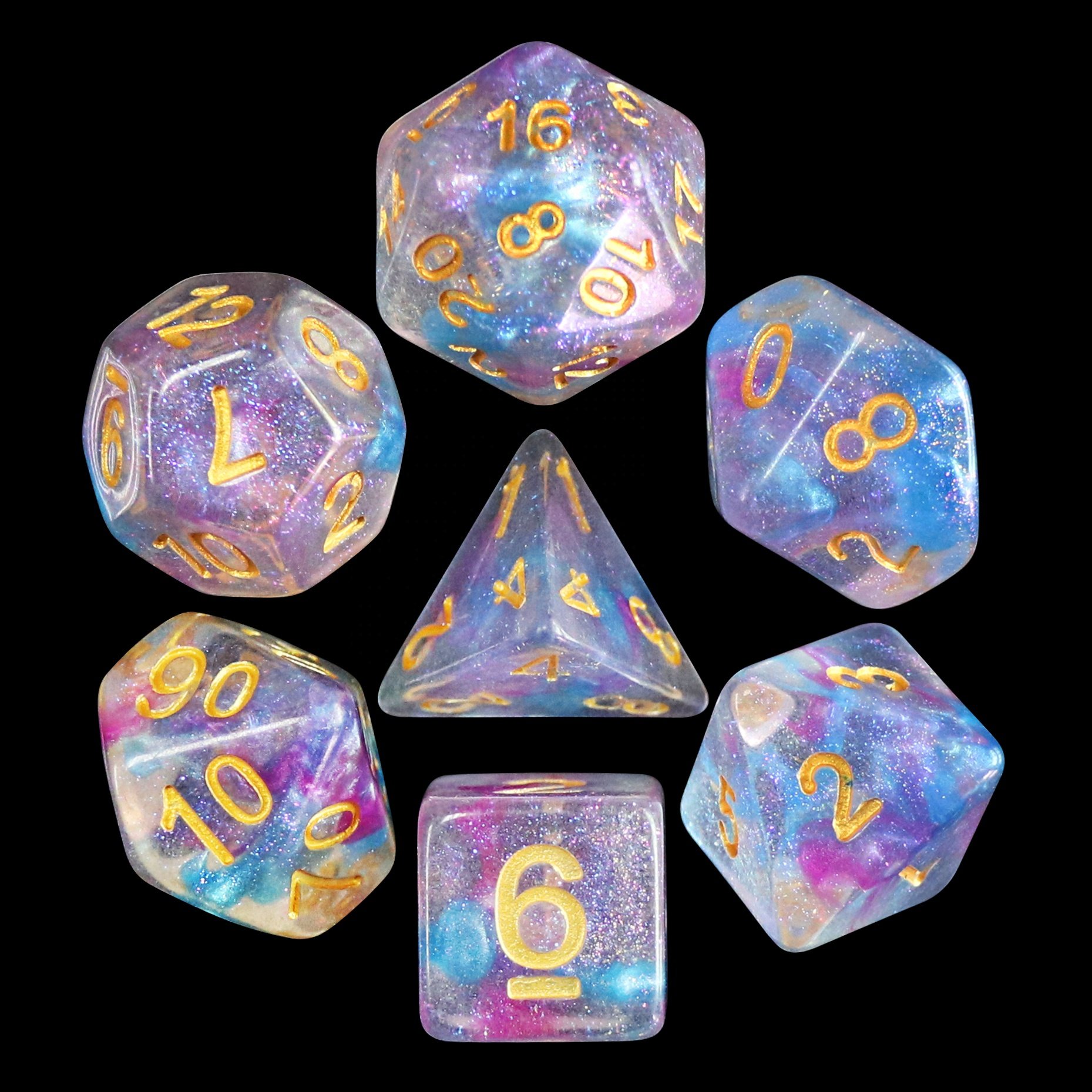 Promotional resin dice party game polyhedron rainbow dice