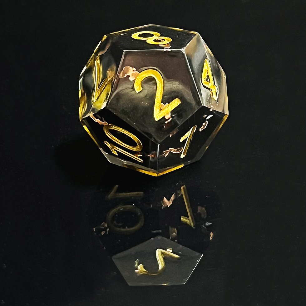 Dnd Black resin Dice For Dungeons And Dragons Layered sharp edge Dice set for adult table dice games