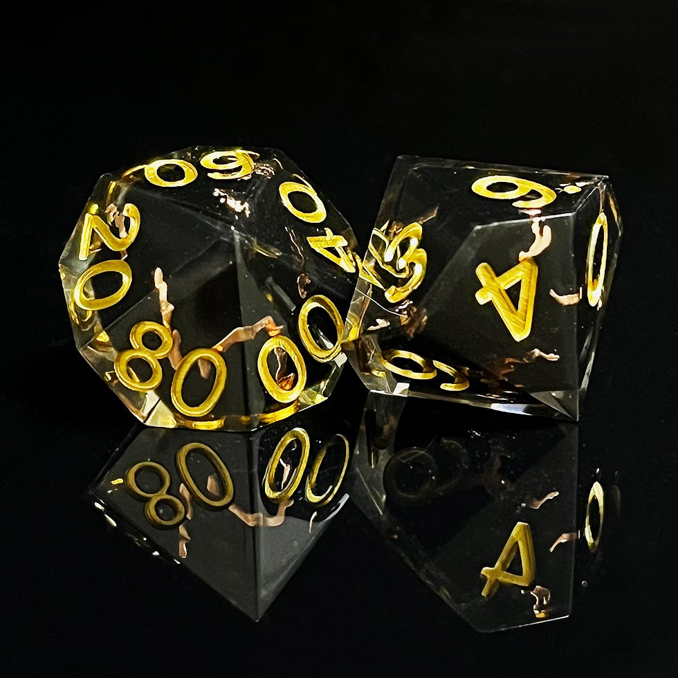 Dnd Black resin Dice For Dungeons And Dragons Layered sharp edge Dice set for adult table dice games