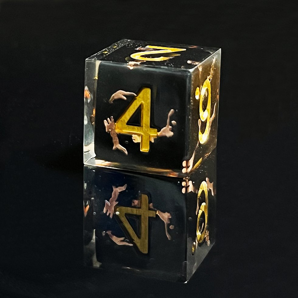 Dnd Black resin Dice For Dungeons And Dragons Layered sharp edge Dice set for adult table dice games