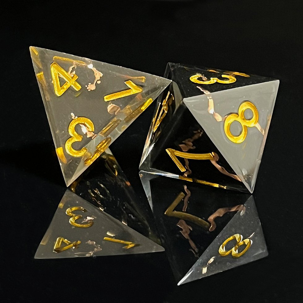 Dnd Black resin Dice For Dungeons And Dragons Layered sharp edge Dice set for adult table dice games