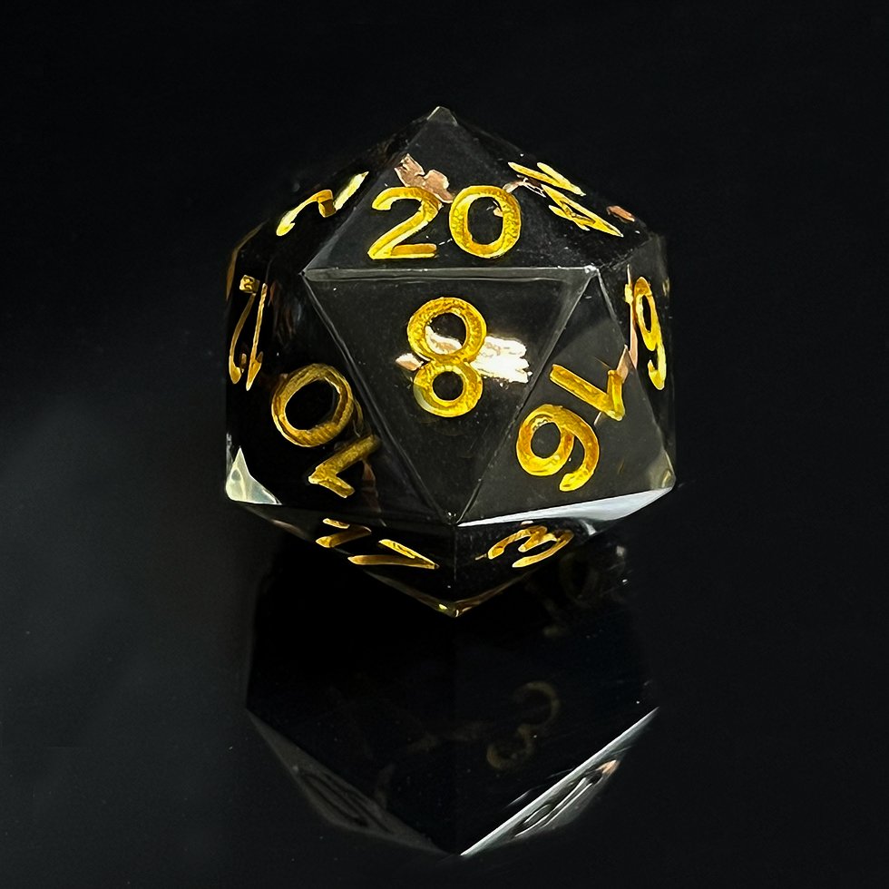 Dnd Black resin Dice For Dungeons And Dragons Layered sharp edge Dice set for adult table dice games