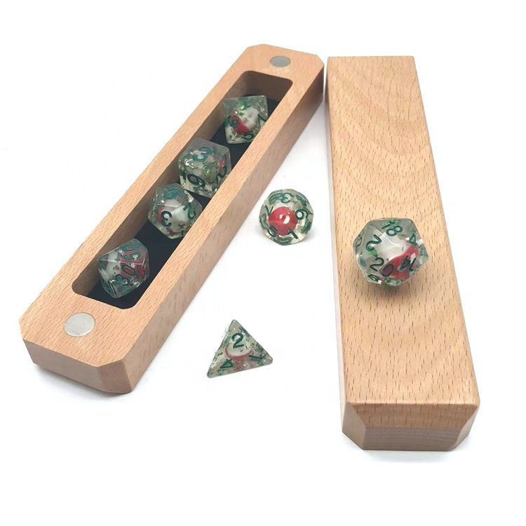 Polyhedral Custom Clear Resin RPG DND Mushroom Dice Set for Role Playing Game