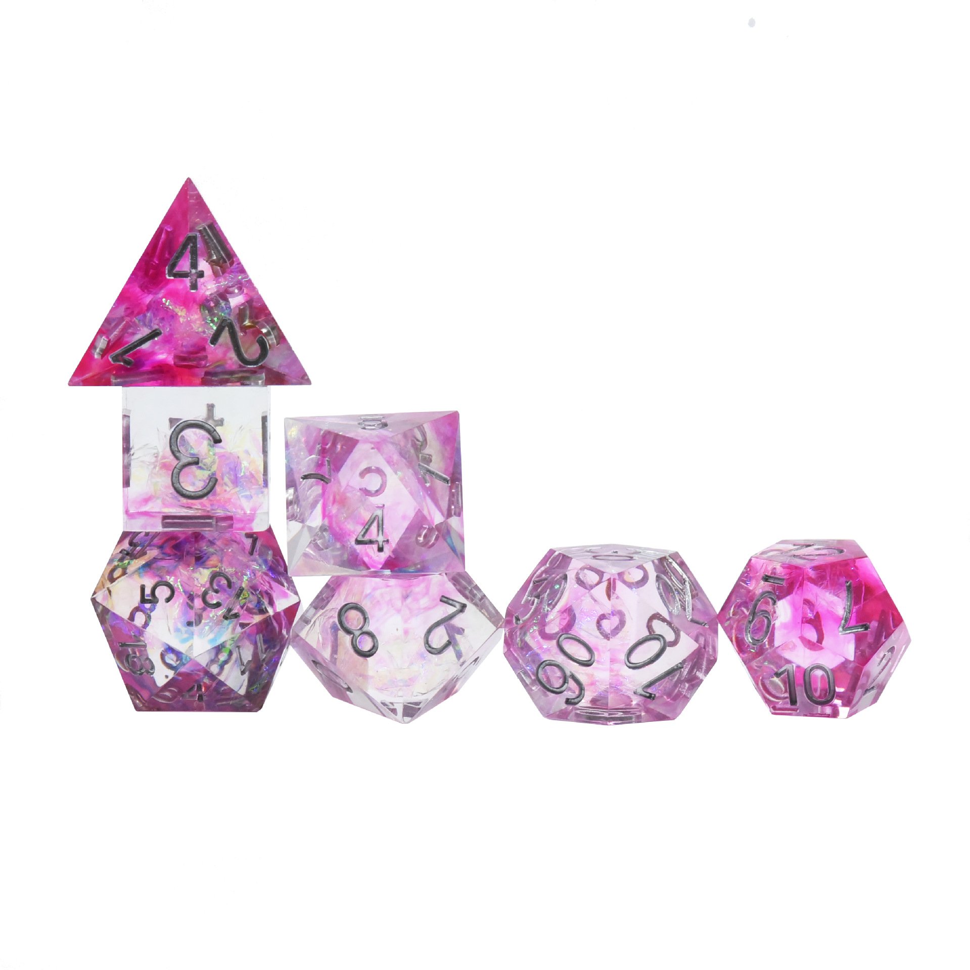 Dice Resin Dnd Rpg Dungeons And Dragons Flower Edge Dice With Immortal Love