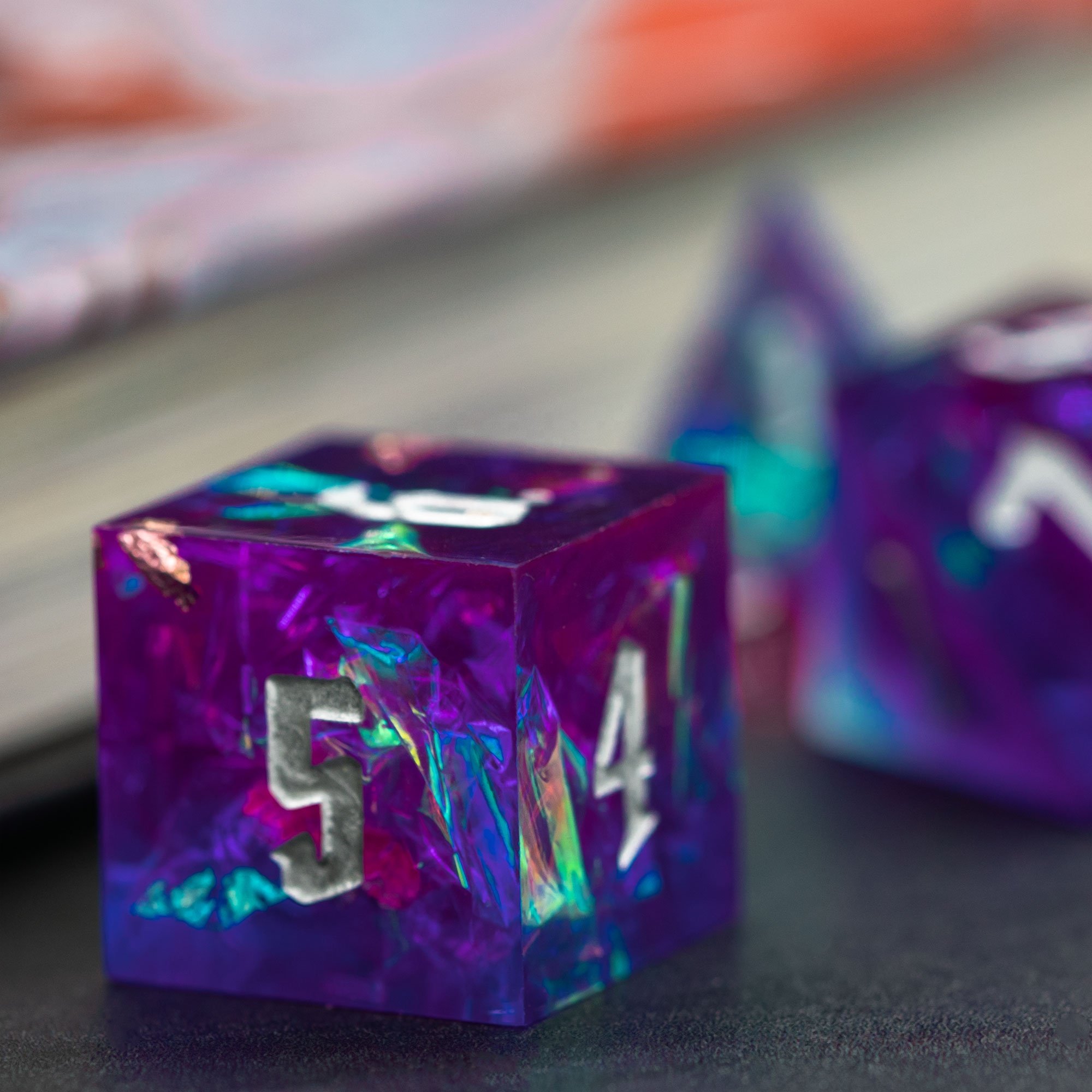 Udixi Polyhedral Sharp edge Dice RPG Dungeons and Dragons Dice Set Purple&Blue