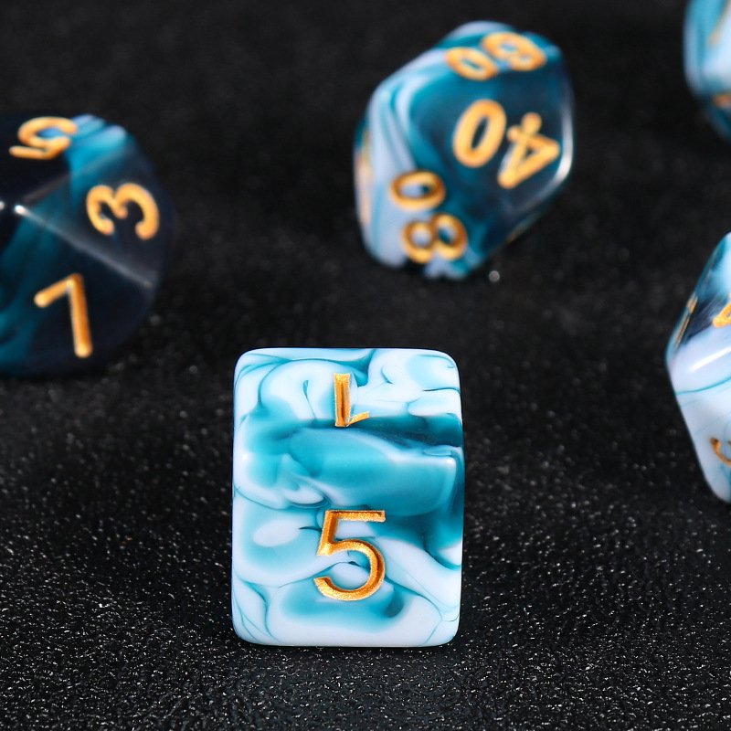 New Halloween Gift Galaxy Acrylic Glitter RPG DND 7 PC mix Color Blend Dice for RPG Dungeons and Dragons Board card Games