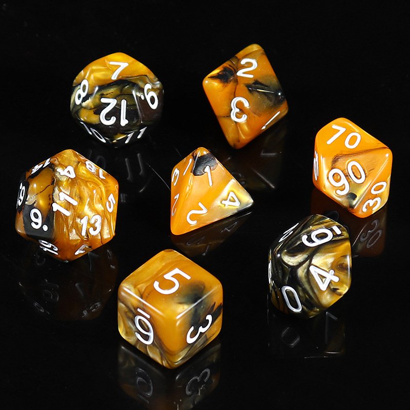 New Halloween Gift Galaxy Acrylic Glitter RPG DND 7 PC mix Color Blend Dice for RPG Dungeons and Dragons Board card Games