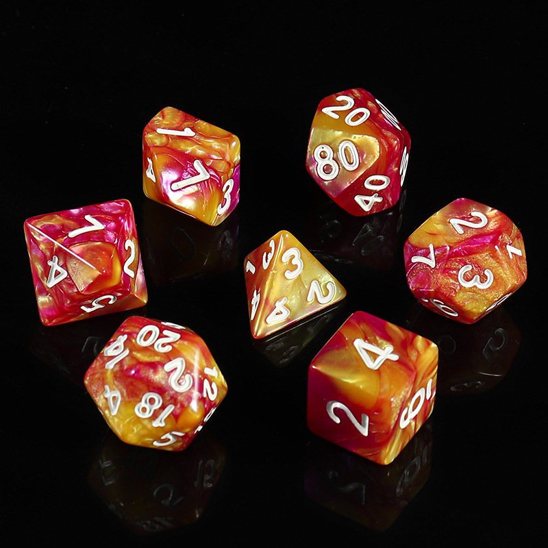 New Halloween Gift Galaxy Acrylic Glitter RPG DND 7 PC mix Color Blend Dice for RPG Dungeons and Dragons Board card Games