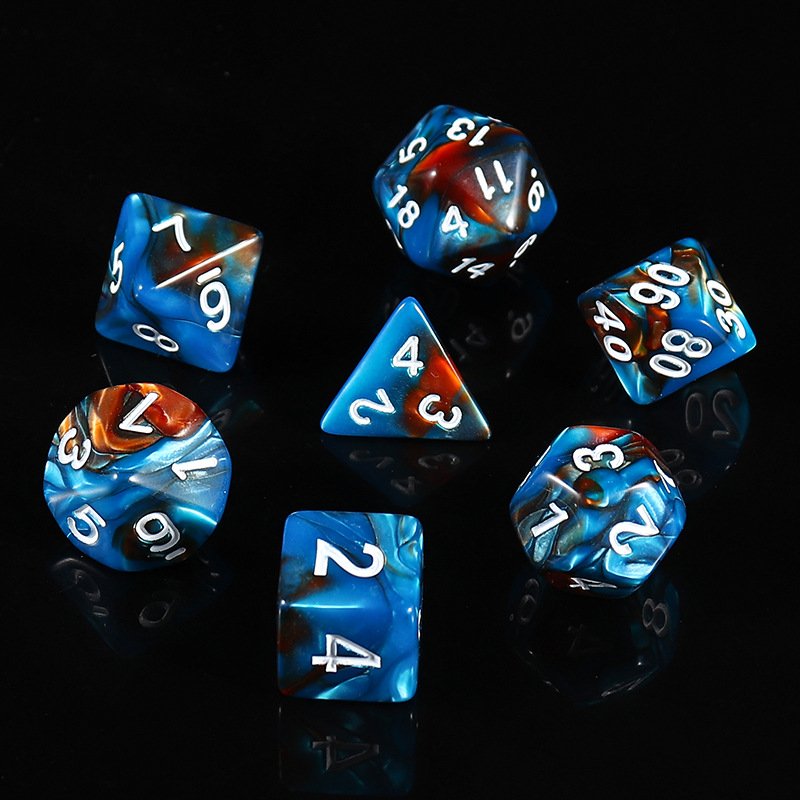 New Halloween Gift Galaxy Acrylic Glitter RPG DND 7 PC mix Color Blend Dice for RPG Dungeons and Dragons Board card Games