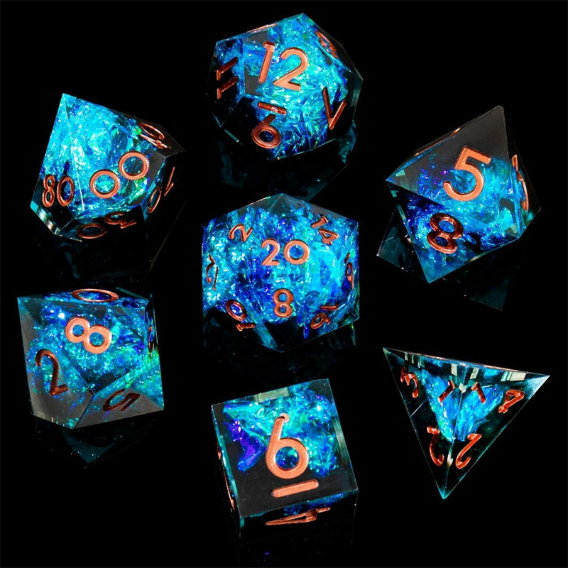 Custom resin colored DND Dice Glitter TPRG Dungeons & Dragons board game dice support customization