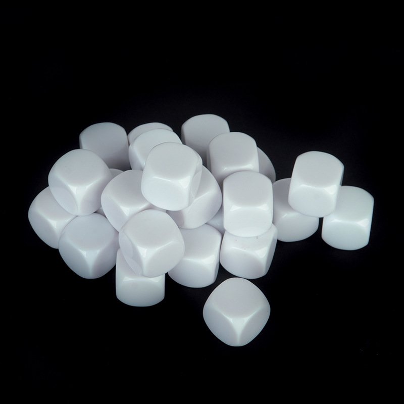 custom dice D6 16mm Wholesale Round Corner Colored Plastic With One Side Blank Engraving and printing Dice game blank dice