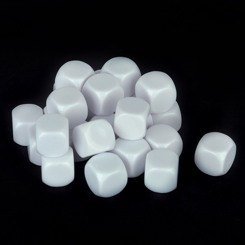 custom dice D6 16mm Wholesale Round Corner Colored Plastic With One Side Blank Engraving and printing Dice game blank dice