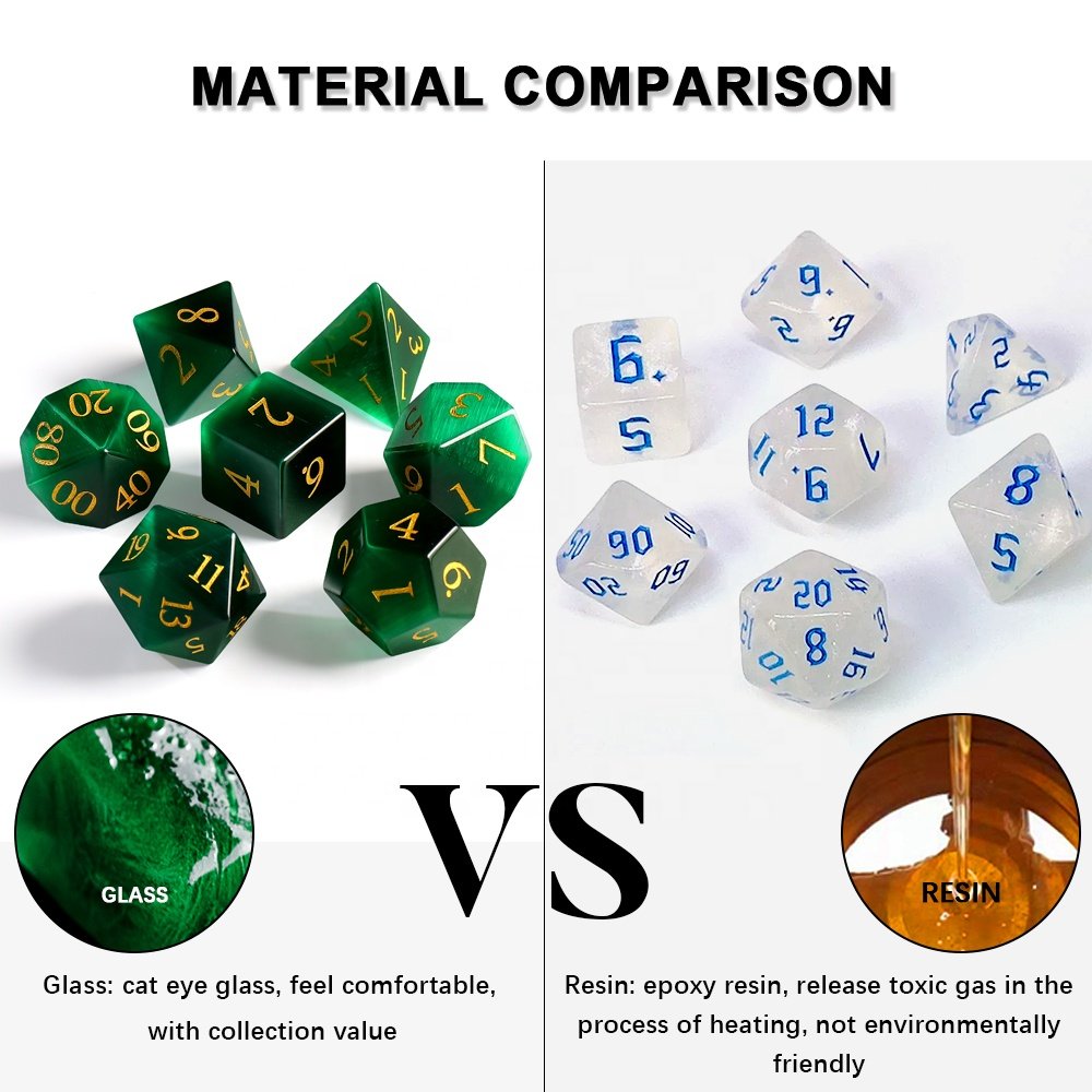Dice Manufacturers RPG Polyhedral Cat Eye Glass Dice For Role-playing Board Games DND