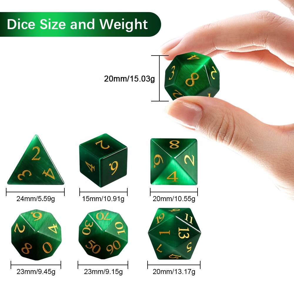Dice Manufacturers RPG Polyhedral Cat Eye Glass Dice For Role-playing Board Games DND