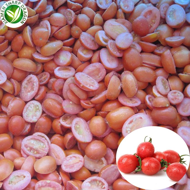 IQF Tiny Miniature Cherry Tomatoes Half Cherrytomatoes Dice Sliced Diced Cubes EDIBLE Tomato Seeds China Frozen Bulk Organic Red