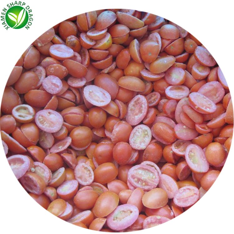 IQF Tiny Miniature Cherry Tomatoes Half Cherrytomatoes Dice Sliced Diced Cubes EDIBLE Tomato Seeds China Frozen Bulk Organic Red