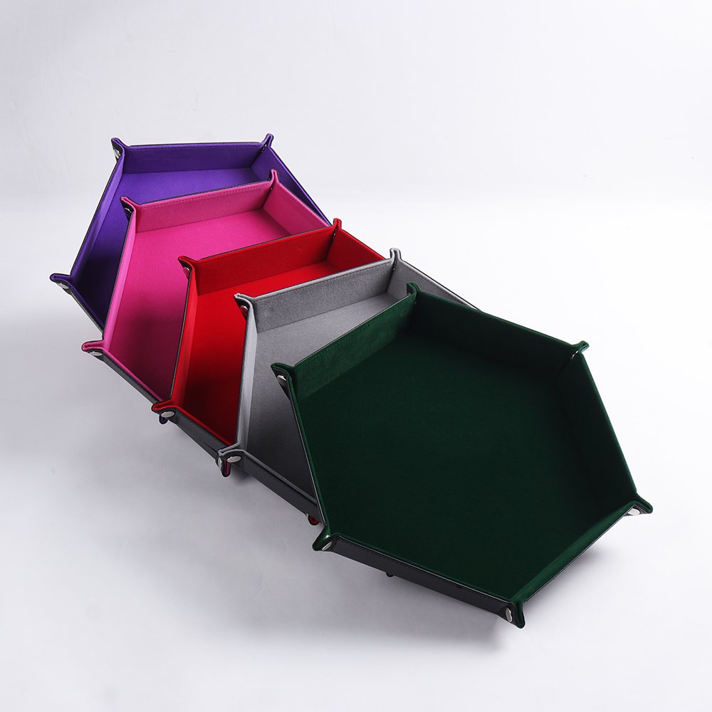 Supplier Direct OEM Foldable Quadrilateral Storage Box PU Leather Game Dice Tray