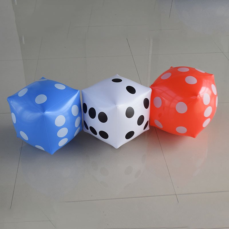 12 Inch Jumbo Inflatable Dice White and Black Large Dice for Indoor and Outdoor Broad Game