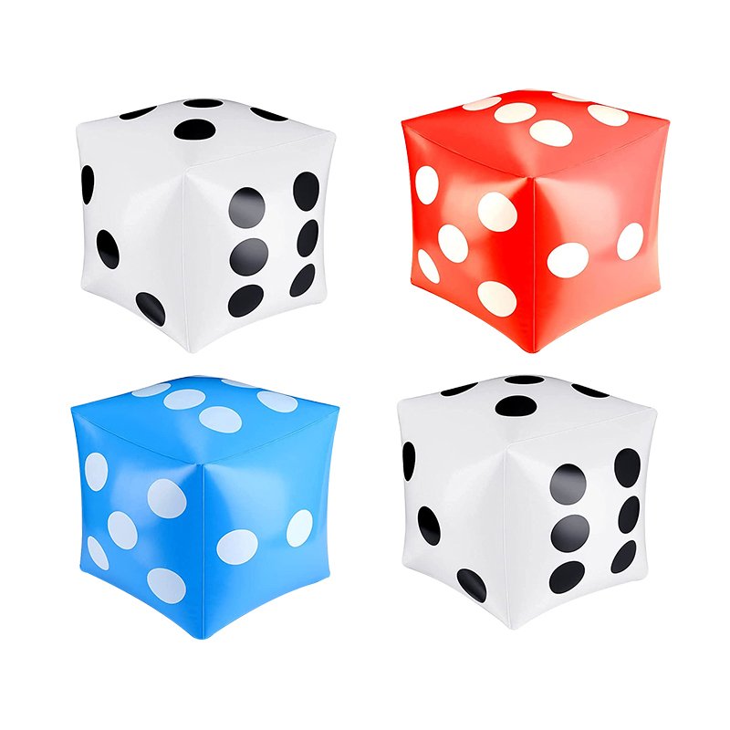 12 Inch Jumbo Inflatable Dice White and Black Large Dice for Indoor and Outdoor Broad Game