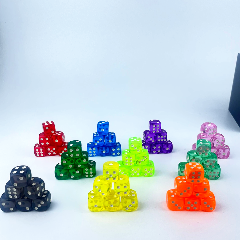 D6 14mm Acrylic Dice Rounded Corners Transparent Custom Dice Board Game Dice Game