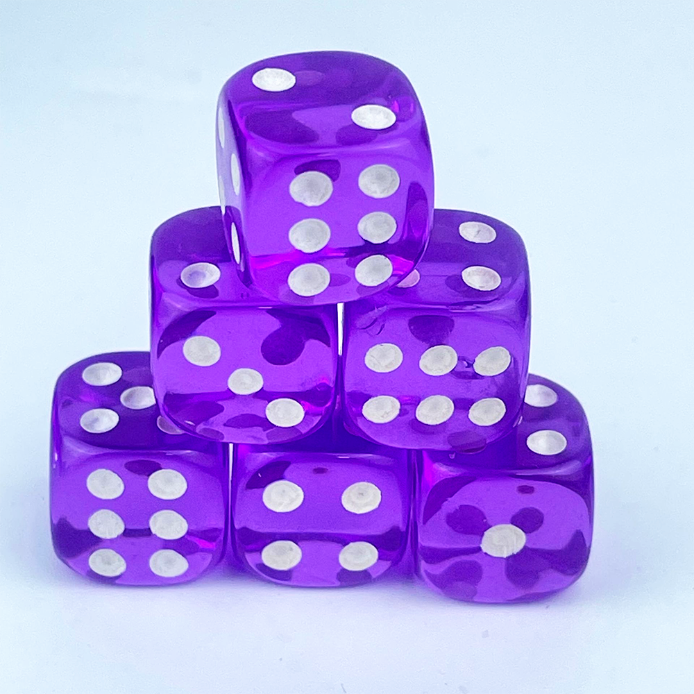 D6 14mm Acrylic Dice Rounded Corners Transparent Custom Dice Board Game Dice Game