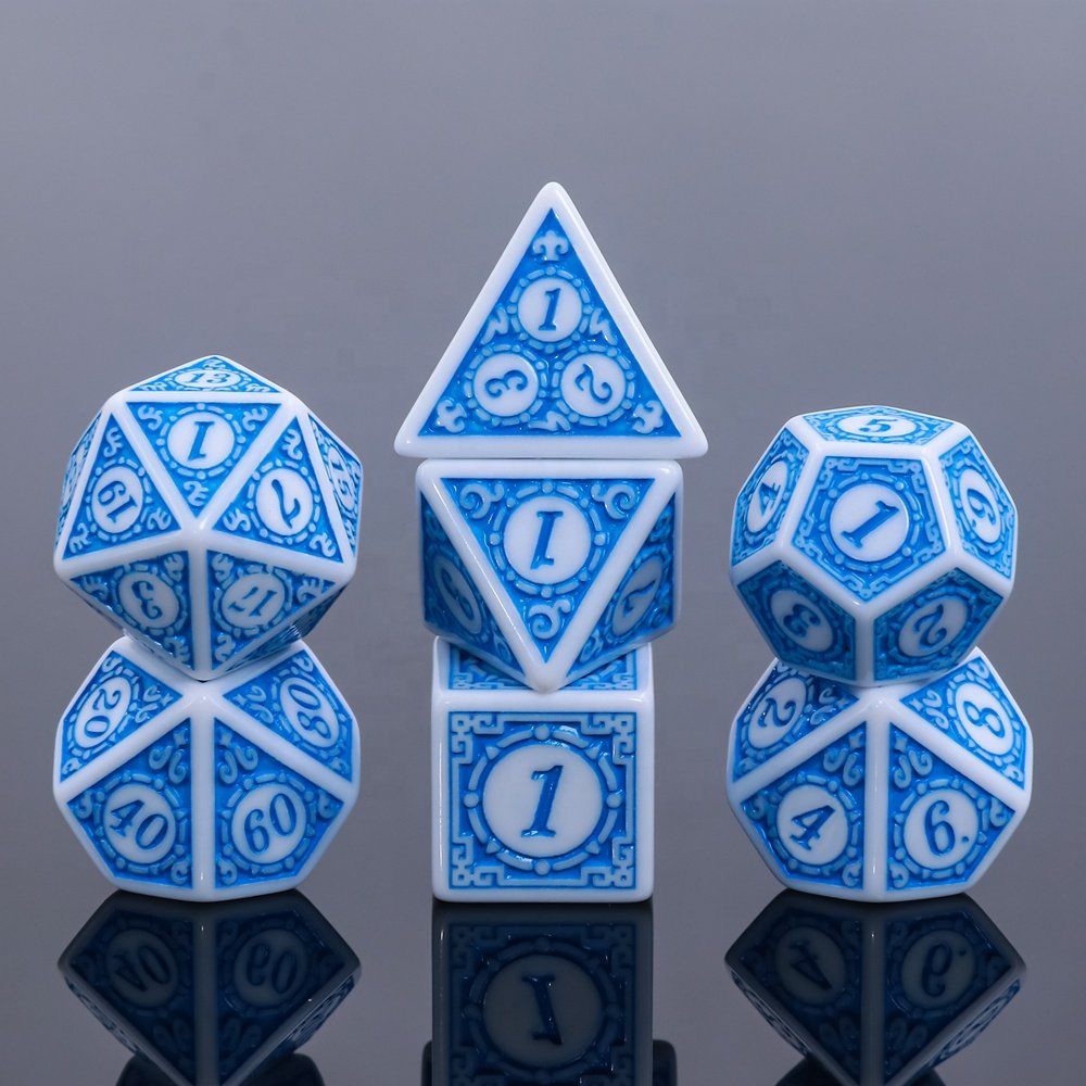 DND rpg Dungeons and Dragons acrylic custom polyhedral acrylic opaque dice sets for roll dice games