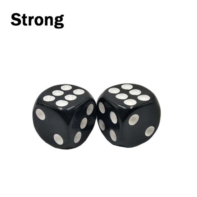 16mm black d6 dice with white dots