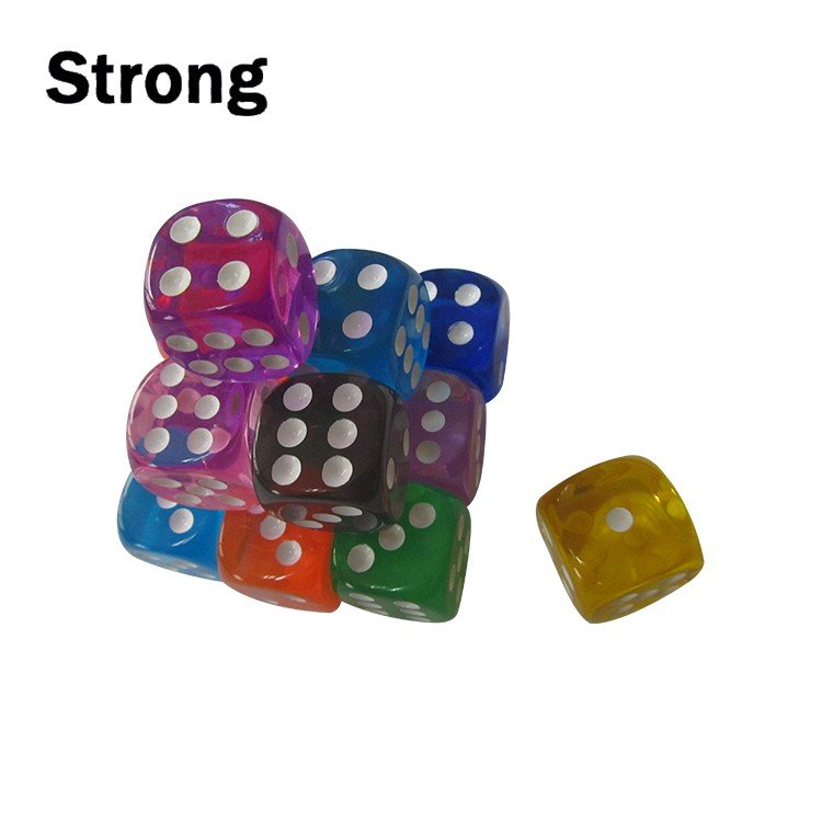 16mm black d6 dice with white dots