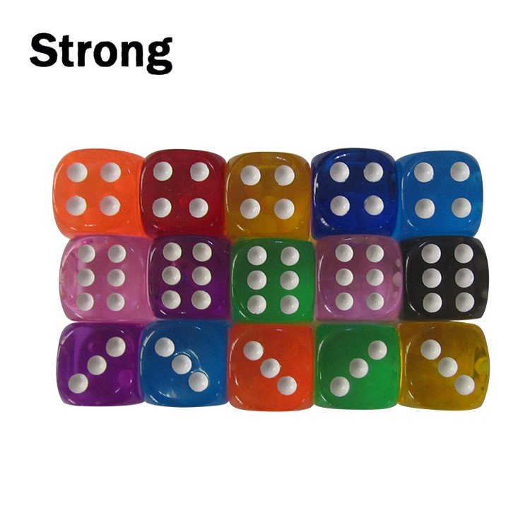 16mm black d6 dice with white dots
