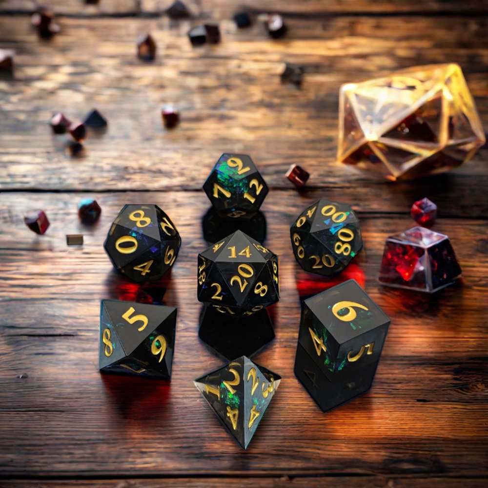 DND Factory Custom Engraved Resin D6 Polyhedral Dice Bulk Black for RPG Games
