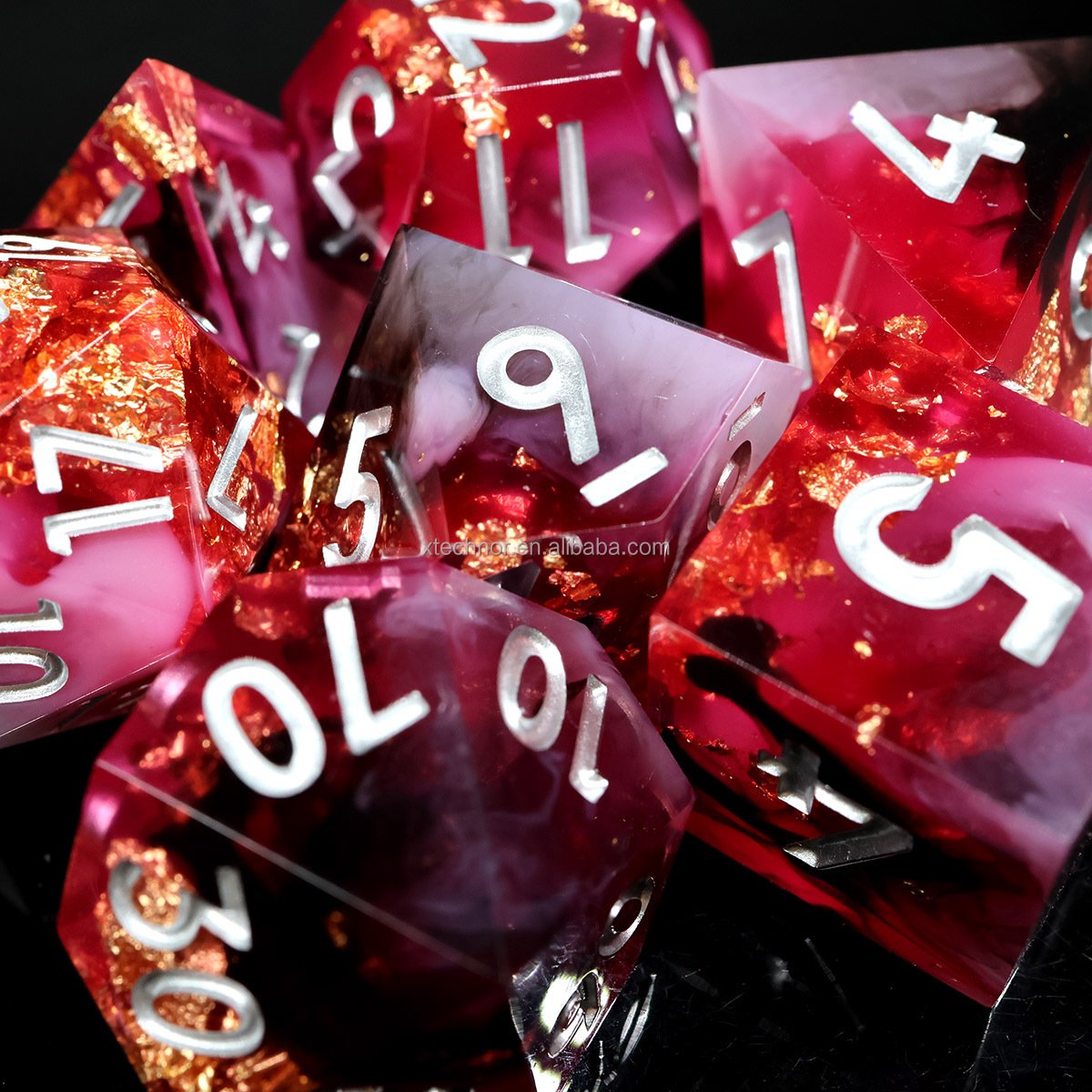 Custom Resin DnD Dice Set Sharp Edge Polyhedral Dice For Board Game d&d rpg Full Set Dice-The Last Warrior